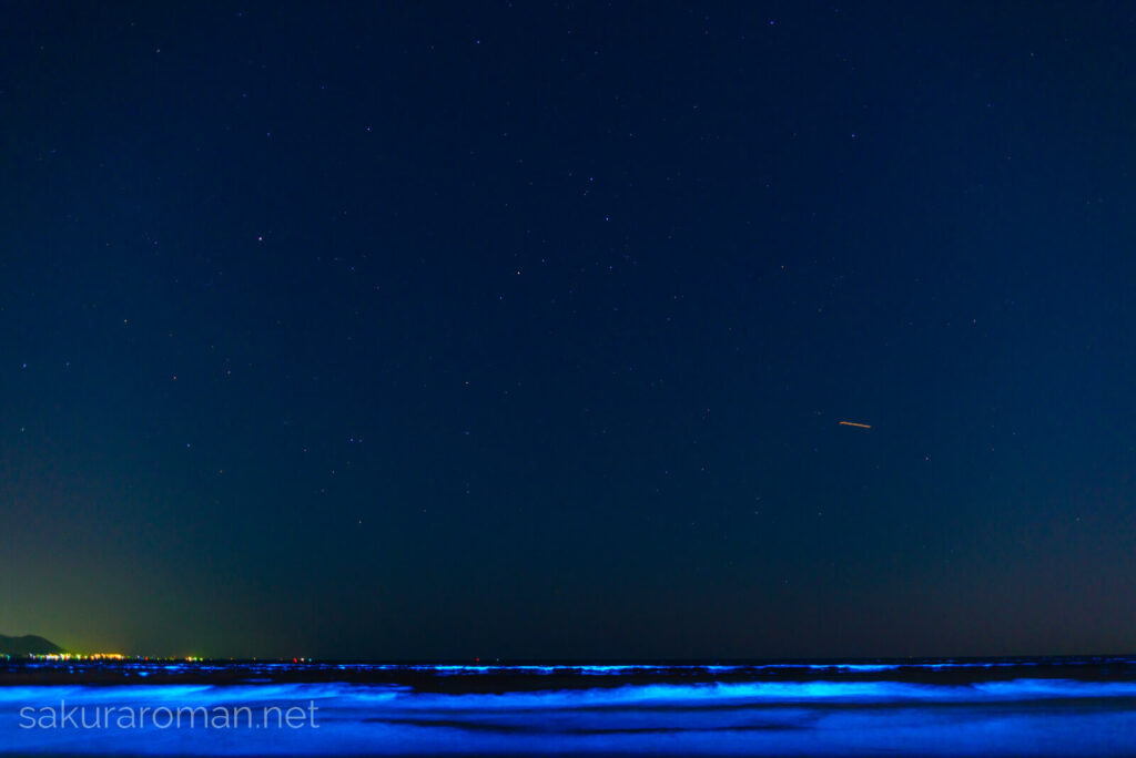 由比ヶ浜の青い海夜光虫3